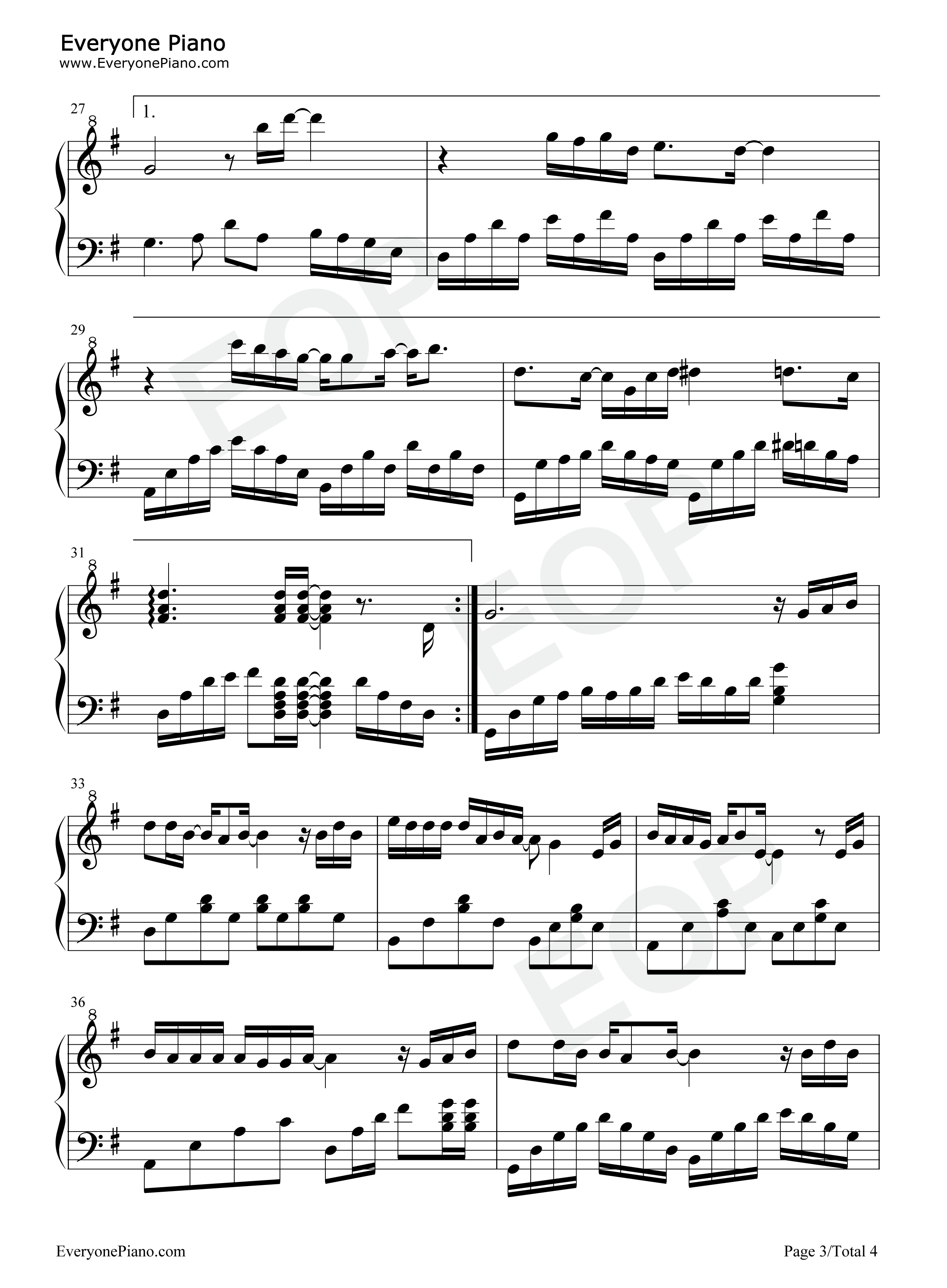 爱似水仙钢琴谱_金海心