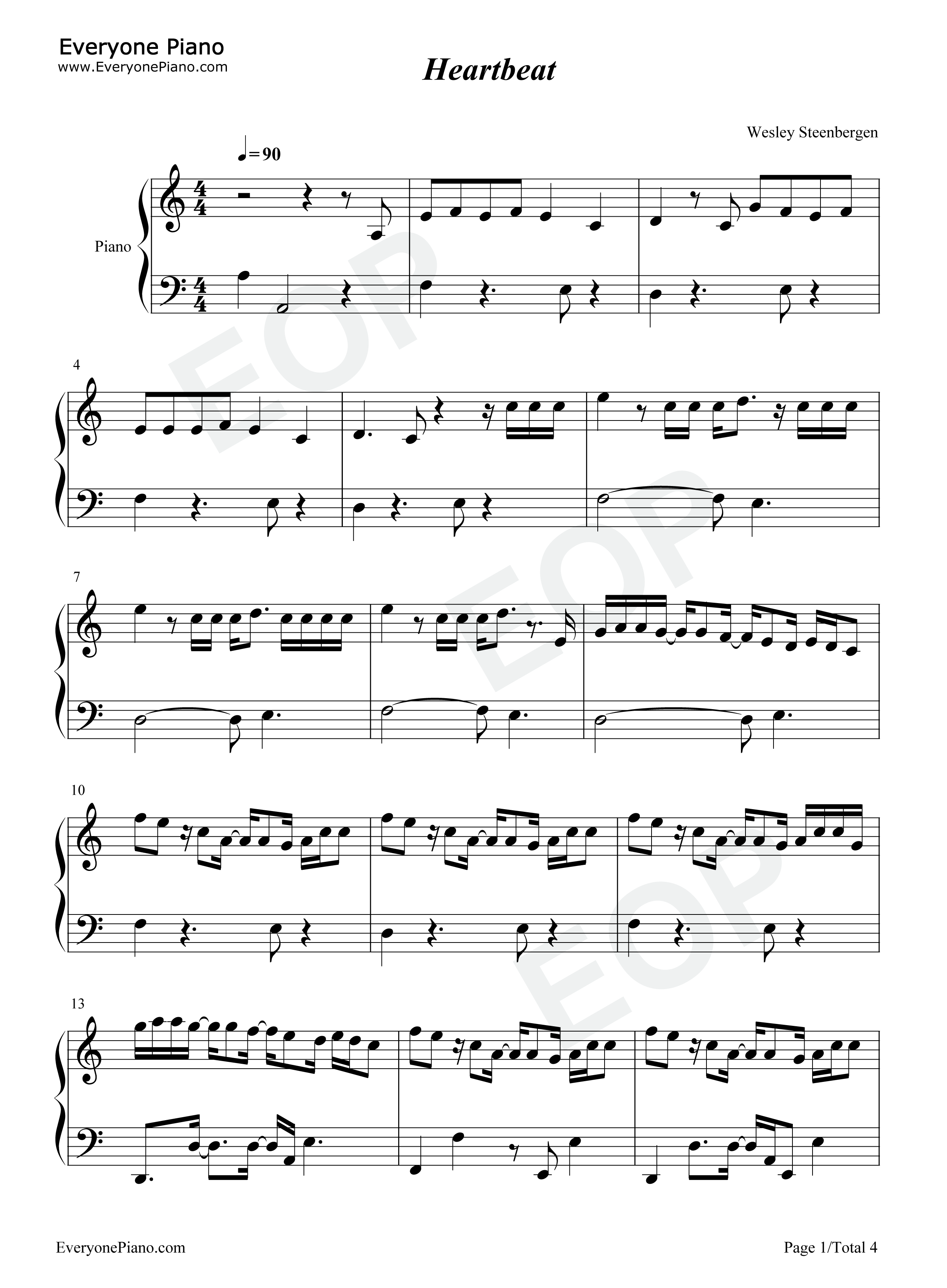 Heartbeat钢琴谱_Shawn_Mendes