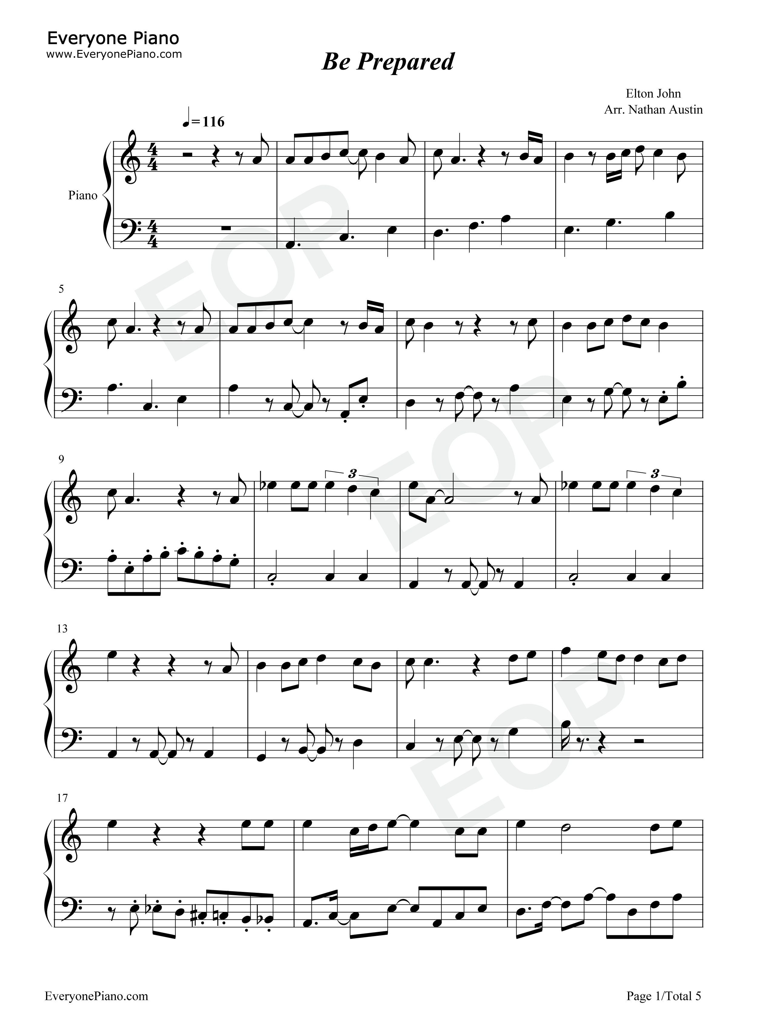Be_Prepared钢琴谱_Elton_John