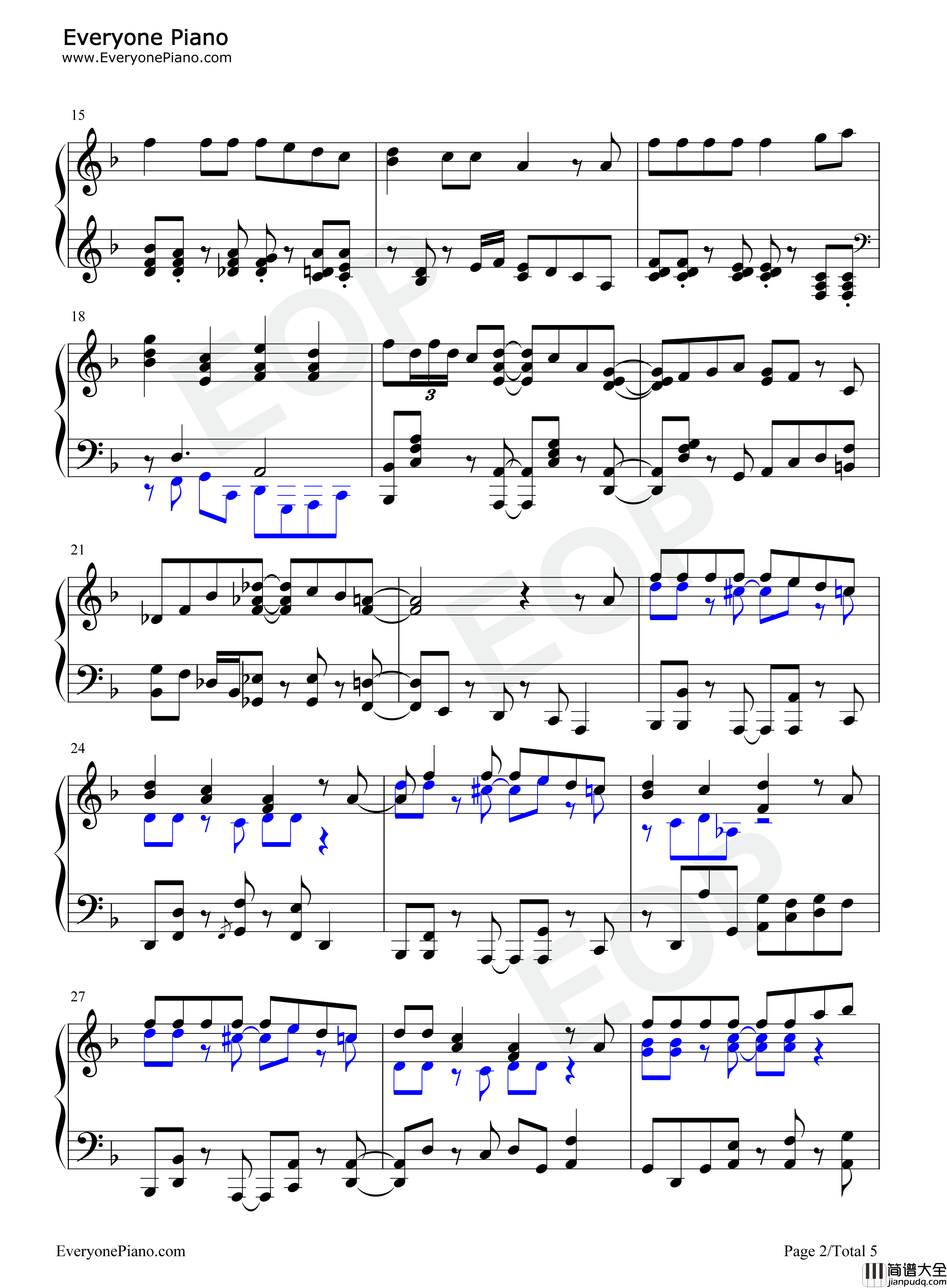 青春コンプレックス钢琴谱_結束バンド