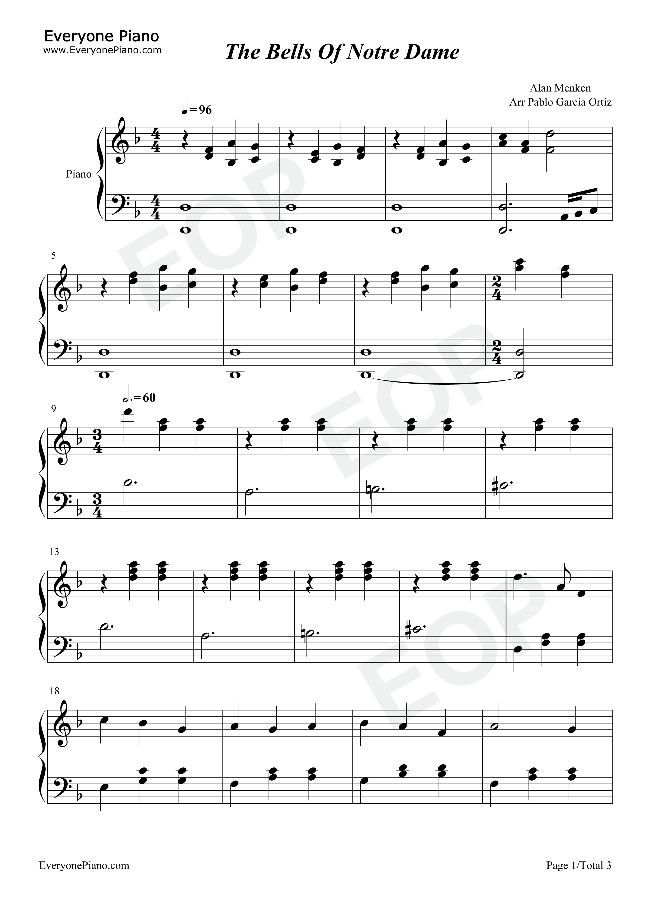 The_Bells_Of_Notre_Dame钢琴谱_Alan_Menken