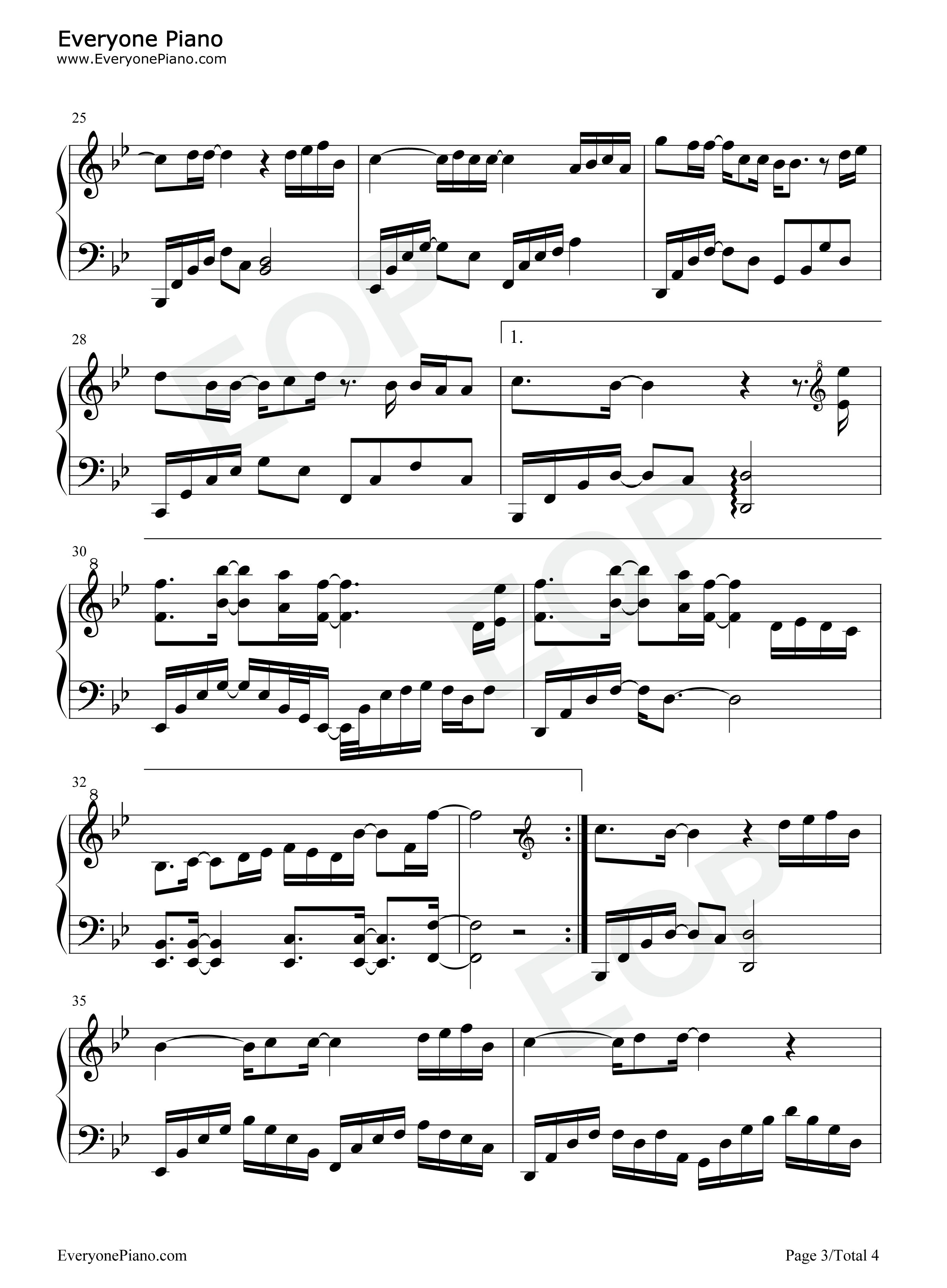 心墙钢琴谱_林俊杰