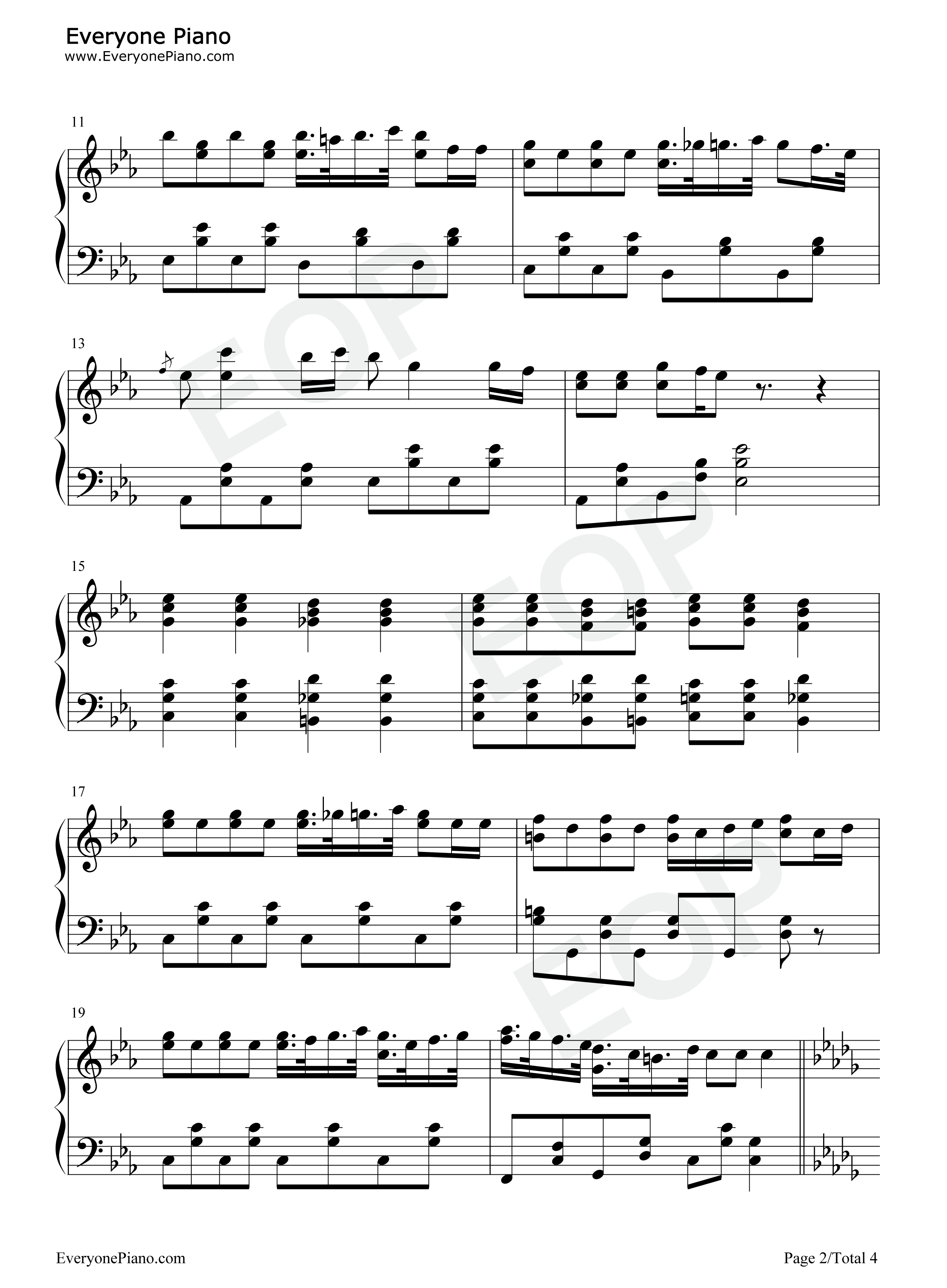 兔子舞钢琴谱_GELATO