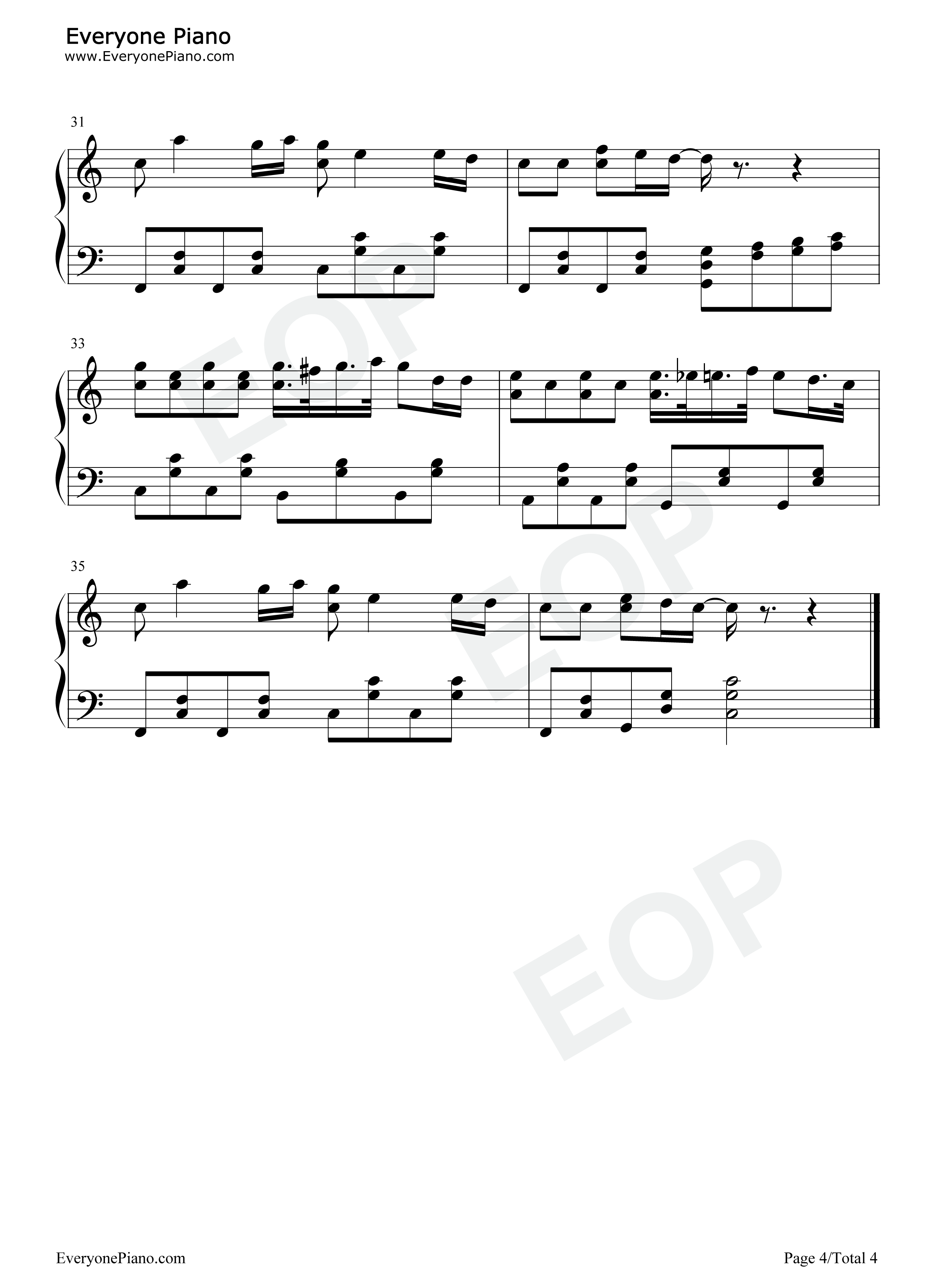 兔子舞钢琴谱_GELATO