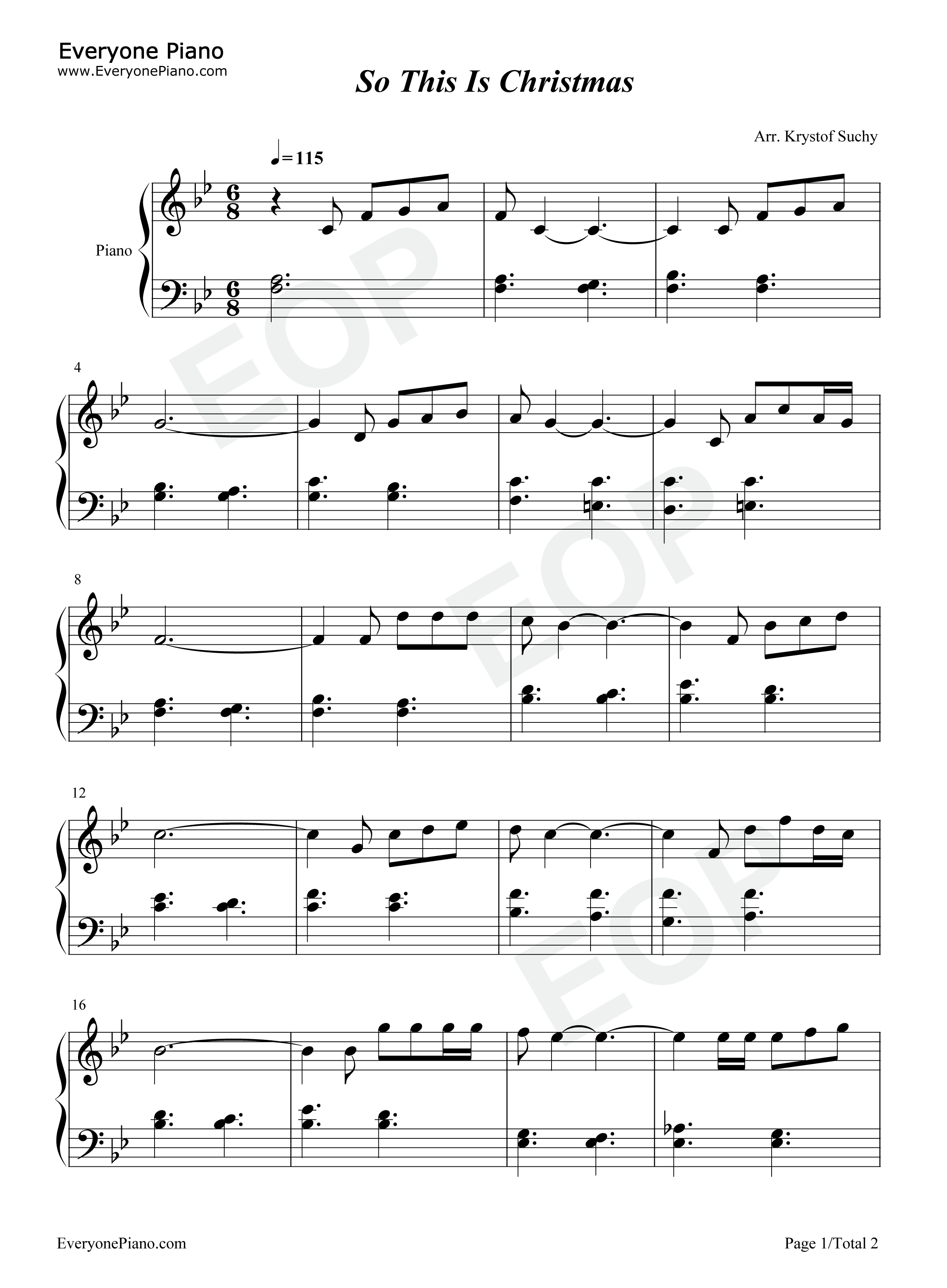 So_This_Is_Christmas钢琴谱_John_Lennon