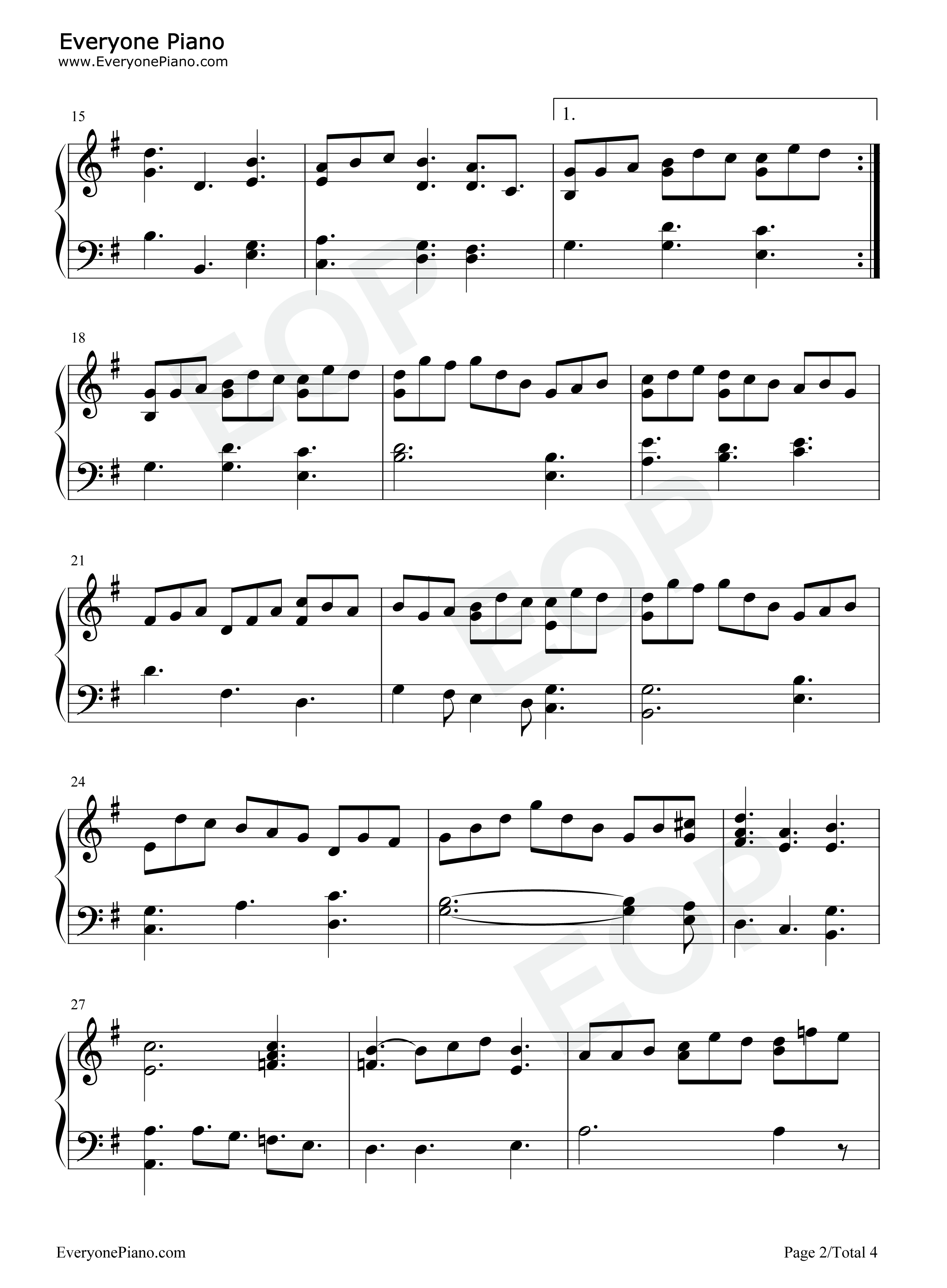 耶稣世人仰望的喜悦钢琴谱_巴赫