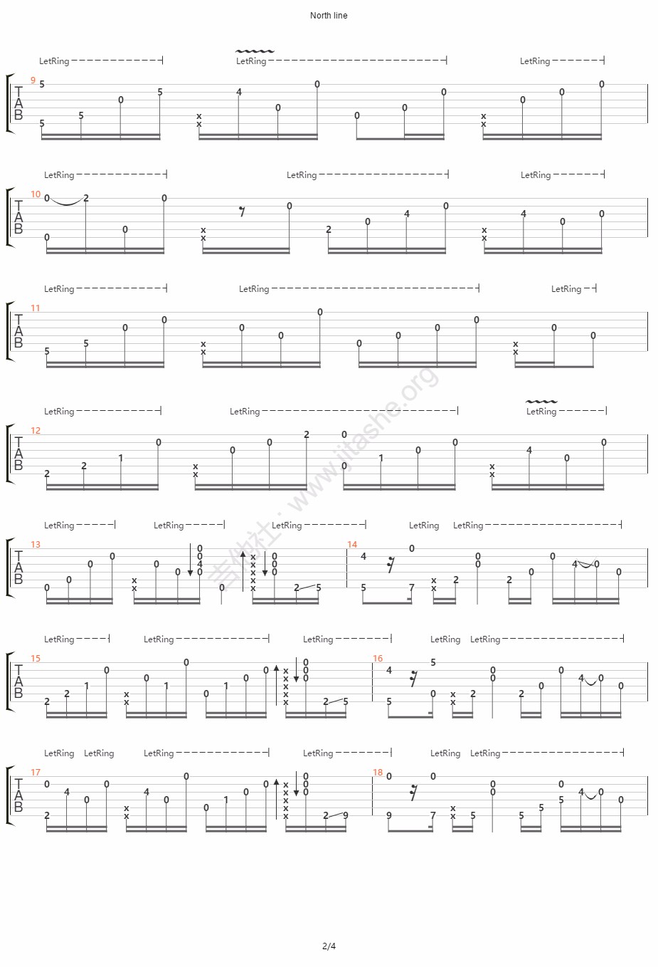 North-Line指弹吉他谱预览图