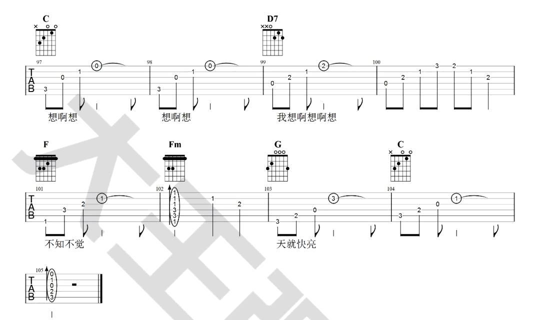 姑娘吉他谱5-王源