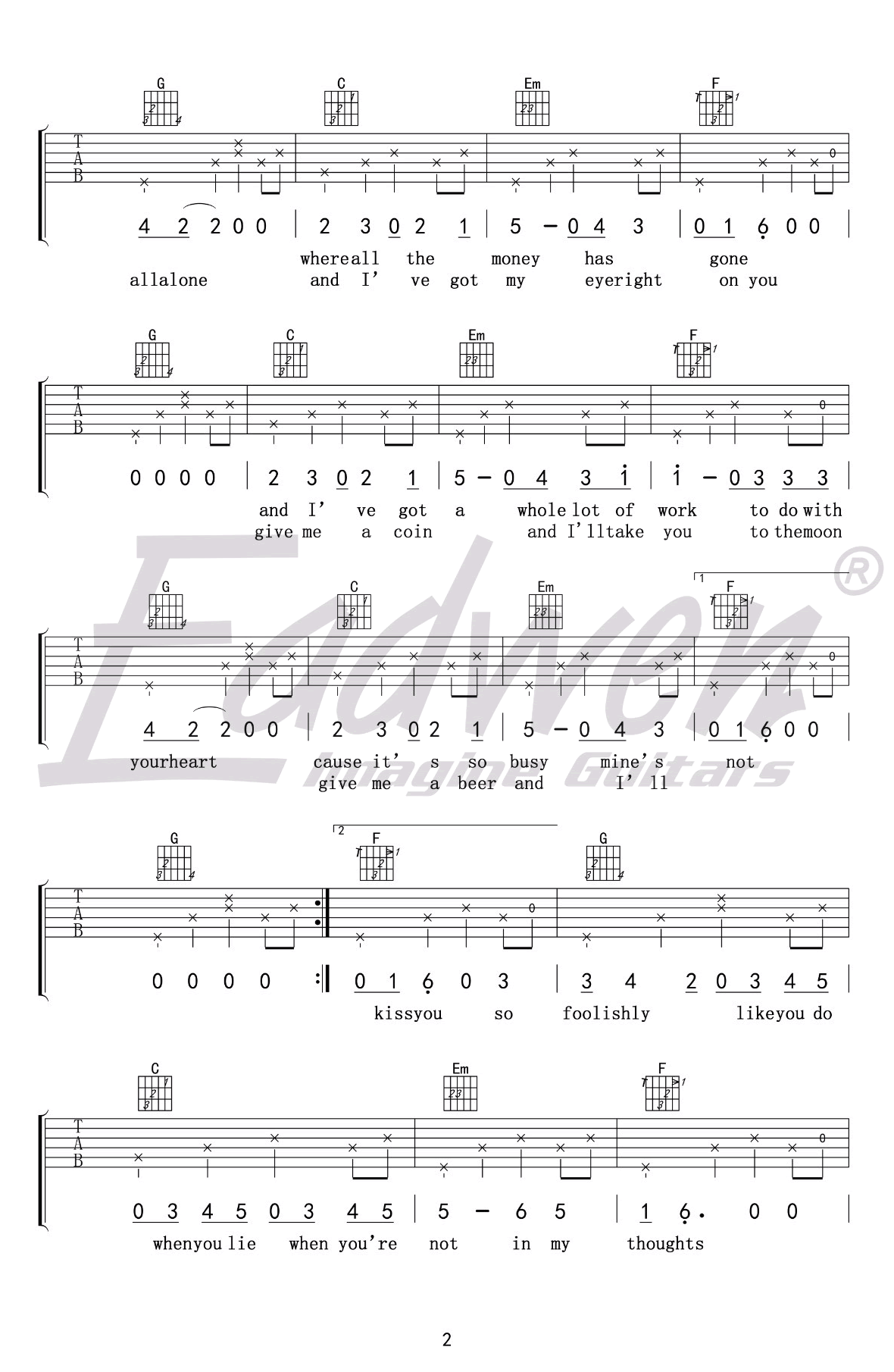 Loving-Strangers吉他谱2-谭秋娟