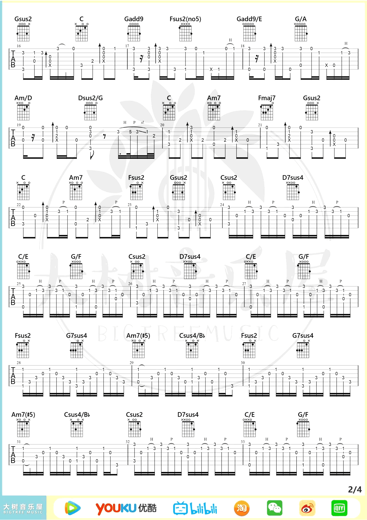 菊次郎的夏天指弹吉他谱2-久石让