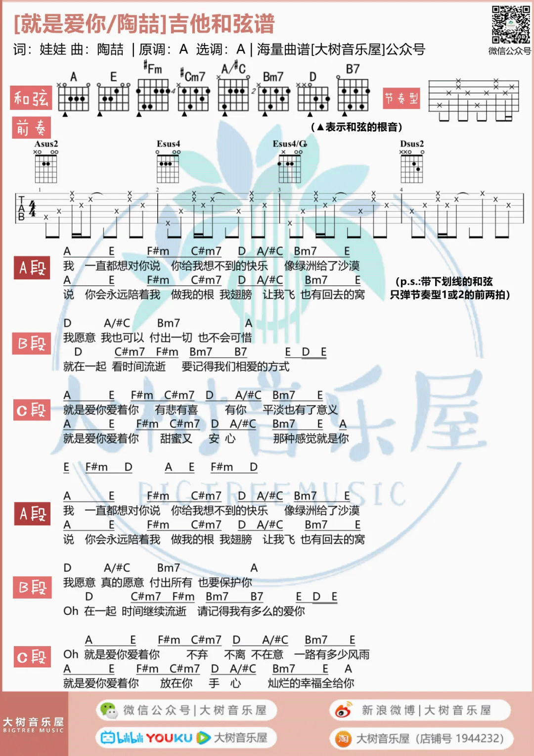 就是爱你吉他谱3-陶喆