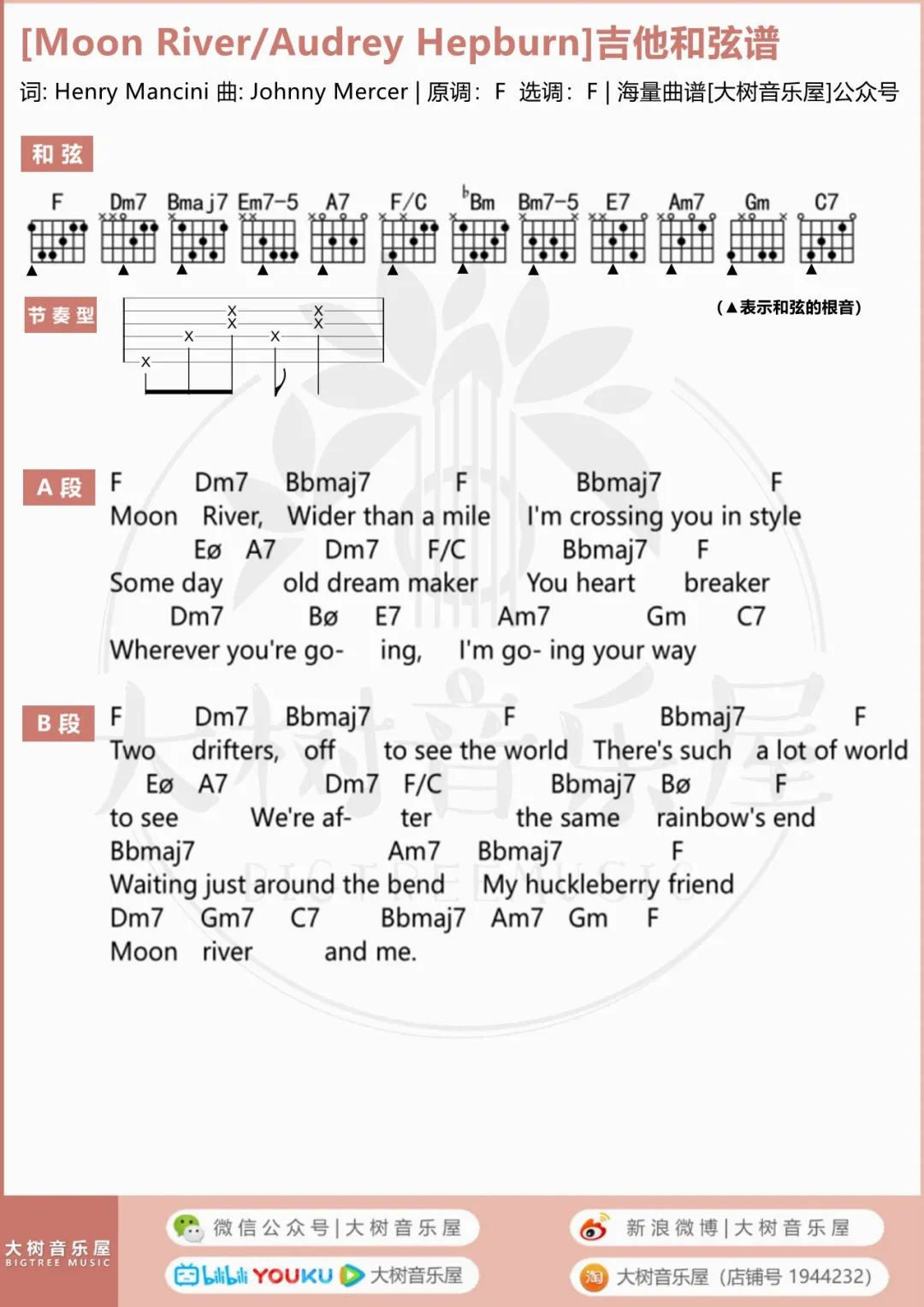 Moon-River吉他谱3-奥黛丽赫本